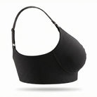 Black sports bra on a white background