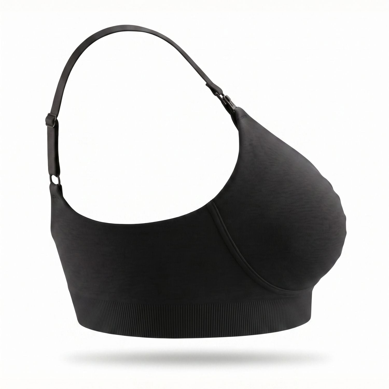 Black sports bra on a white background